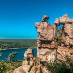 Devil's Doorway rock formation at Devil's Lake State Park, Wisconsin