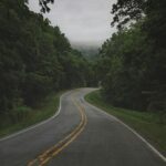 Wooded road near Eureka Springs, Arkansas, representative of Eureka Yurts and Cabins