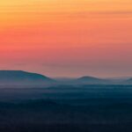 Fort Mountain, Georgia mountains at sunset, representative of Vogel State Park