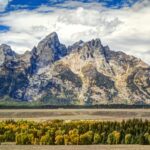 Grand Teton mountain range near Jackson Hole, representative of Teton Cabins