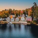 Houses along Lake Winnipesaukee, New Hampshire, representative of Sunset Lodges