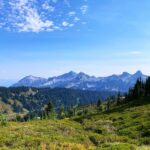 Mount Rainier National Park mountain range, representative of HappyTails Cabins & Yurts