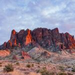 Superstition Mountains rock formation near Apache Junction, Arizona, representative of Lost Dutchman State Park